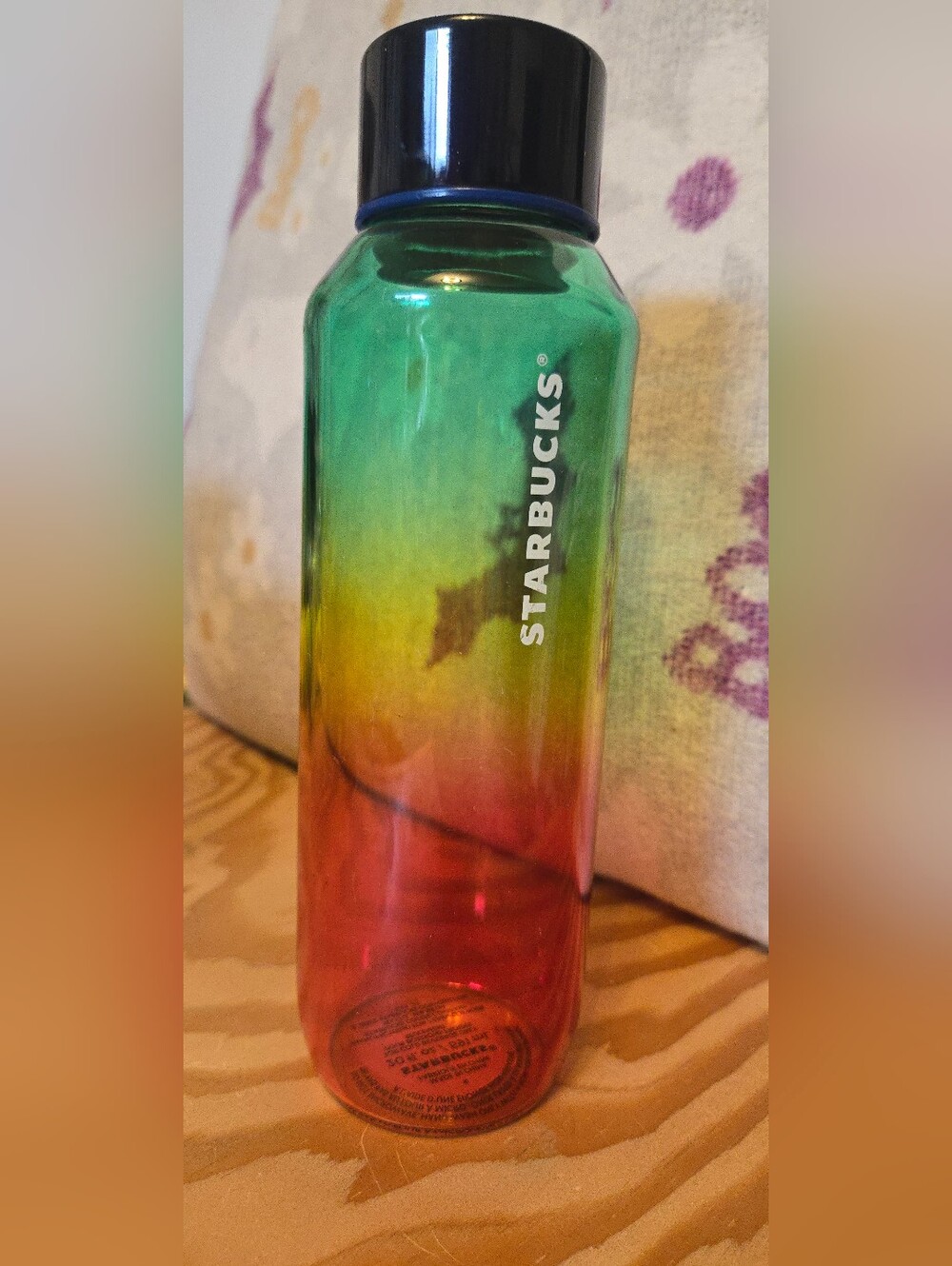 Starbucks Ombre Glass Bottle - Green Yellow Red Gradient